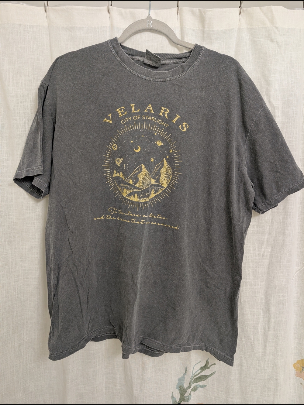 ACOTAR Velaris City of Starlight Graphic Tee XL Gray Bookish Fantasy T-Shirt
